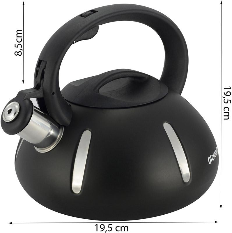 Ofenbach Happy Kettle 2L stainless steel whistling kettle, black matte NB-100303