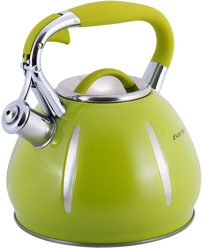 Kamille Marshmallow 3L Stainless Steel Whistling Kettle, Green KM-0691A-GR