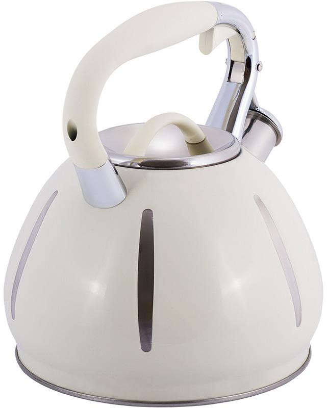 Kamille Marshmallow 3L Stainless Steel Whistling Kettle, Beige KM-0691A-WH