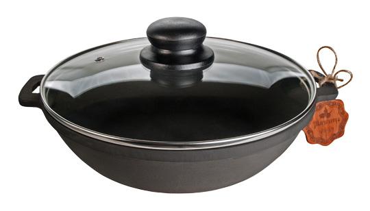 "Nasha Maisternya" Cast Iron Skillet, Ø24 cm, with Glass Lid ST-T102C3