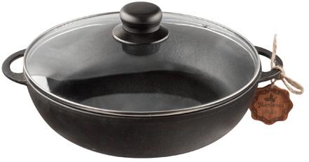 "Nasha Maisternya" Cast Iron Skillet, Ø28 cm, with Glass Lid, ST-T104C3