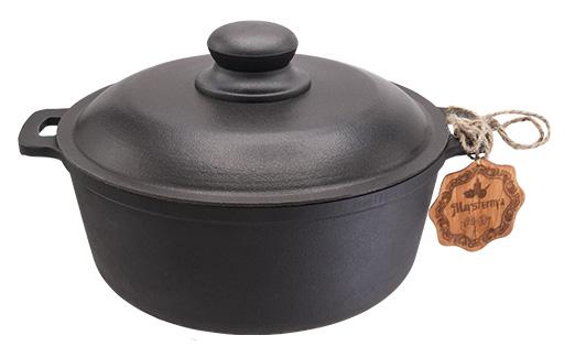 "Nasha Maisternya" 3-liter Cast Iron Pot with Aluminum Lid, ST-T402C2 Cauldron