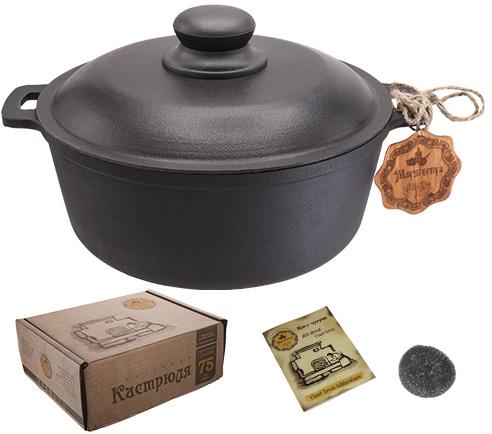 "Nasha Maisternya" 3-liter Cast Iron Pot with Aluminum Lid, ST-T402C2 Cauldron