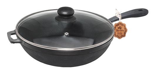 Cast Iron Skillet "Nasha Maysternya" Ø24cm with cast handle, with glass lid ST-T202C3