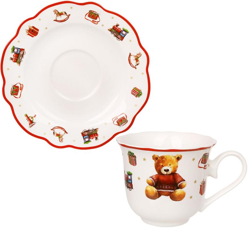Tea porcelain pair My Bear cup 250ml with saucer in gift box BD-K148