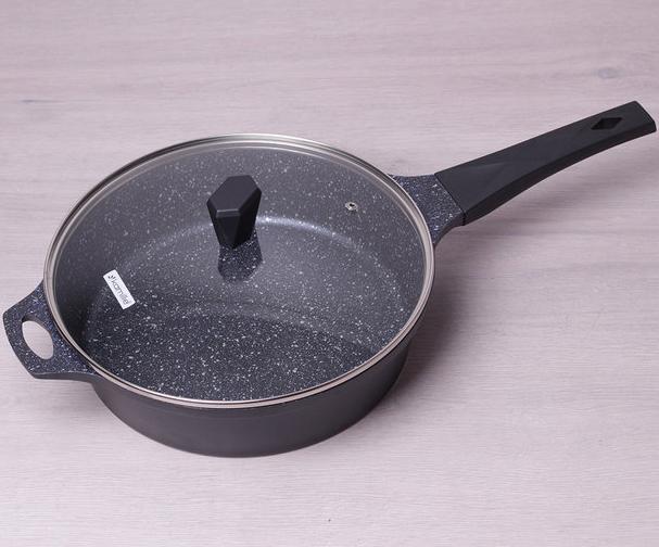 Сковорода-сотейник Kamille Fry Pan Ø28см с мраморным антипригарным покрытием KM-4403