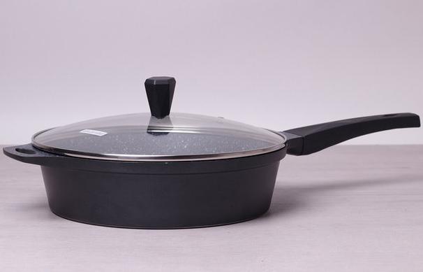 Сковорода-сотейник Kamille Fry Pan Ø28см с мраморным антипригарным покрытием KM-4403