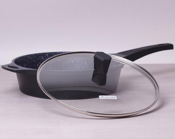 Сковорода-сотейник Kamille Fry Pan Ø28см с мраморным антипригарным покрытием KM-4403