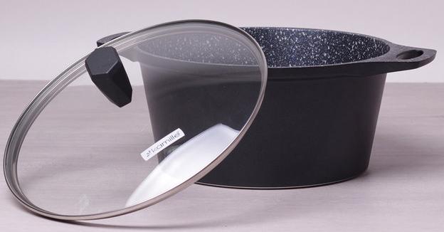 Кастрюля Kamille Casserole 6.3л со стеклянной крышкой KM-4402