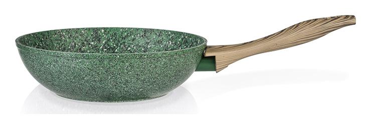 Сковорода-вок Fissman Malachite Ø24см с антипригарным покрытием EcoStone FN-AL-4314