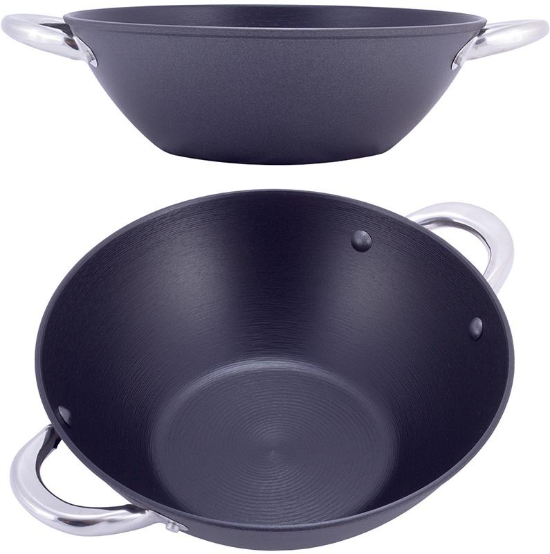 Казан чугунный "Wok" 3.6л, с антипригарным покрытием и аромо-крышкой KM-4806MR