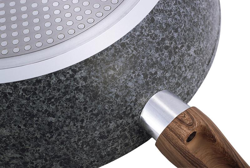 Сковорода-сотейник Kamille Grey Marble Ø28см индукционная с антипригарным покрытием KM-4167