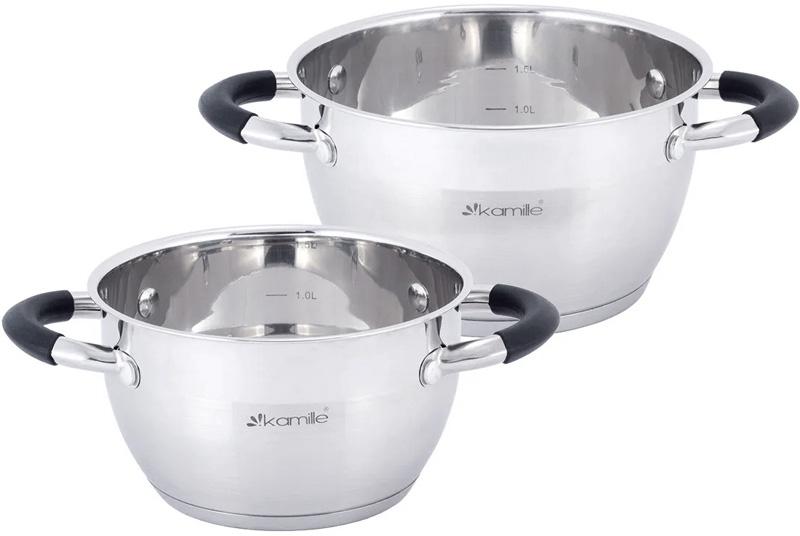 Набор 2 кастрюли Kamille Marsaili 1.8л, 2.5л с силиконовыми ручками KM-5753