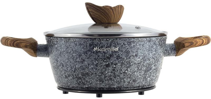 Набор кухонной посуды Kamille Grey Marble 12 предметов, литой алюминий KM-4440