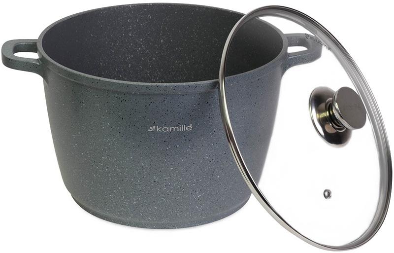 Кастрюля Kamille Landes Grey 6.2л с литыми алюминиевыми ручками KM-4427