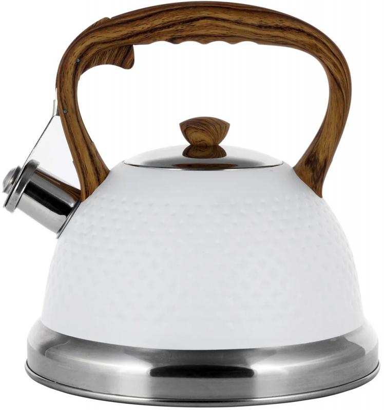 Чайник Kamille Whistling Kettle White 2.7л из нержавеющей стали со свистком KM-1098-WH
