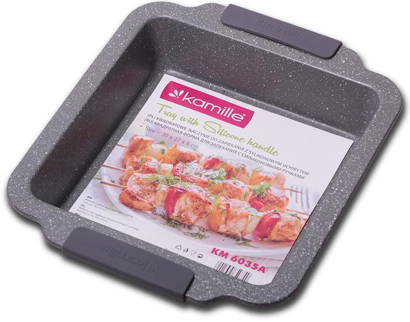 Форма для выпечки Kamille Marble 30.3х26.7х6см с силиконовыми ручками KM-6035А