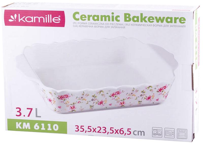 Форма для запекания Kamille Mirlinda 39.5х26х6.5см керамическая KM-6111