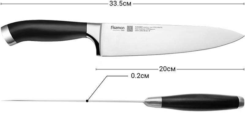 Нож поварской Fissman Elegance 20см из нержавеющей стали FN-2465
