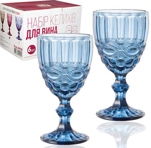Набор 6 бокалов для вина Elodia Винтаж 340мл, кобальтовое стекло ST-9456-BL