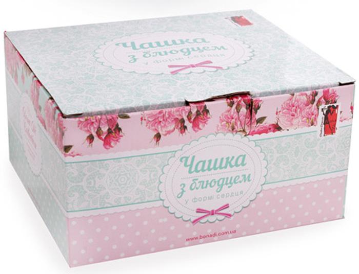 Чайная подарочная пара Shabby Chic "Сердце" чашка 250мл с блюдцем BD-344-087