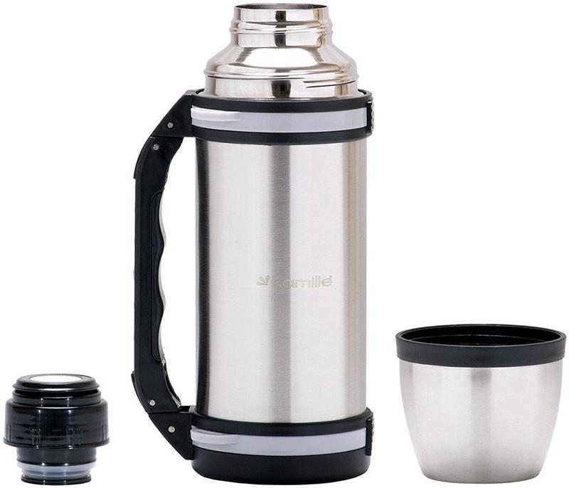 Термос Kamille Halsten 1500мл с ручкой и ремешком KM-2091