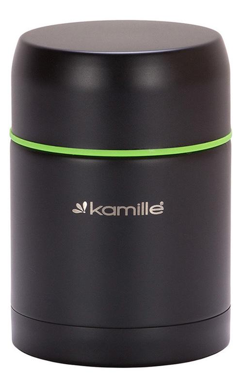 Термос пищевой Kamille Merikano, 500мл из нержавеющей стали, черный KM-2092A