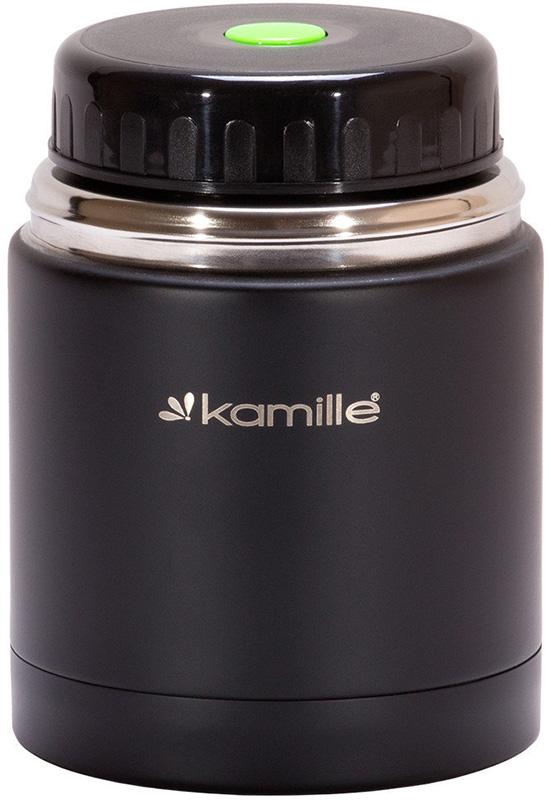 Термос пищевой Kamille Merikano, 500мл из нержавеющей стали, черный KM-2092A