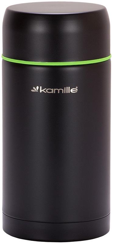 Термос пищевой Kamille Merikano, 1000мл из нержавеющей стали, черный KM-2093A