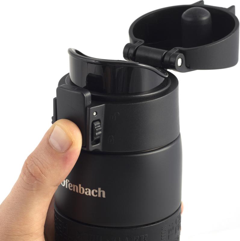 Термос-бутылка Ofenbach Elegance 480мл с силиконовой черной вставкой NB-101300L