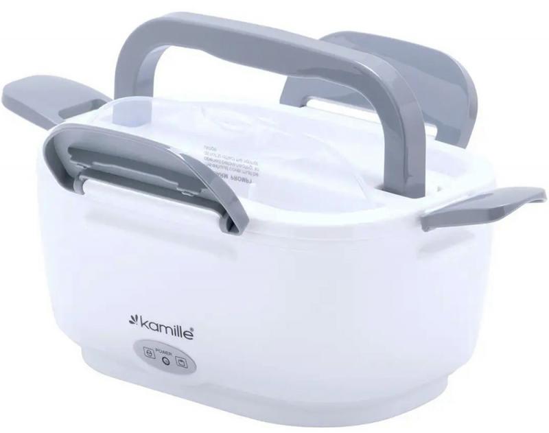 Ланч-бокс Kamille Snack 450мл + 650мл с подогревом (220V или 12V), серый KM-2130A