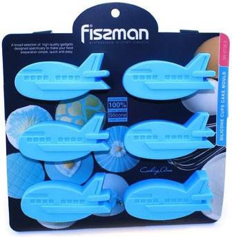 Fissman Blue Airplane Silicone Baking Mold 22x20cm, 6 Cells
