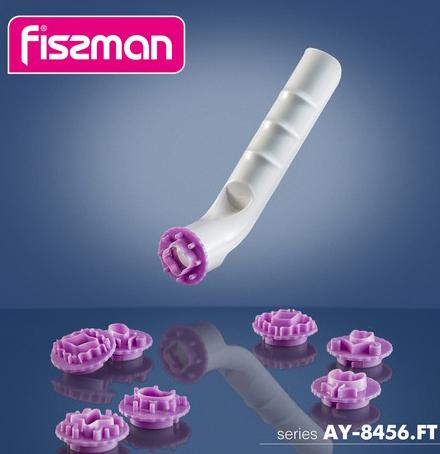 Set of 8 Fissman Decorator stamps for cookies Ø3cm with handle