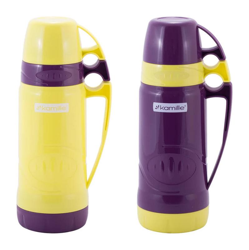 Термос Kamille Glass Violet 600мл зеркальная колба и 2 чашки KM-2030