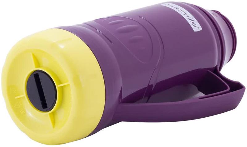 Термос Kamille Glass Violet 1000мл зеркальная колба и 2 чашки KM-2031