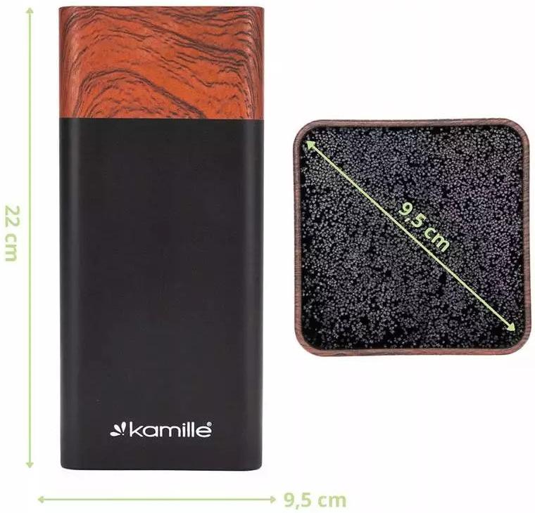 Набор 5 кухонных ножей Kamille Acacia Black с подставкой-колодой KM-7615