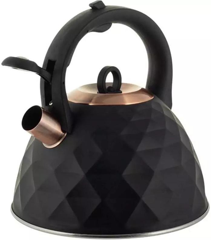 Чайник Kamille Whistling Kettle Black Сrystal 3л из нержавеющей стали со свистком KM-0867