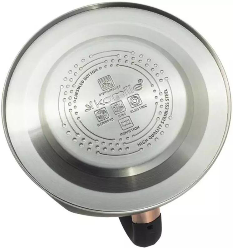 Чайник Kamille Whistling Kettle Black Сrystal 3л из нержавеющей стали со свистком KM-0867