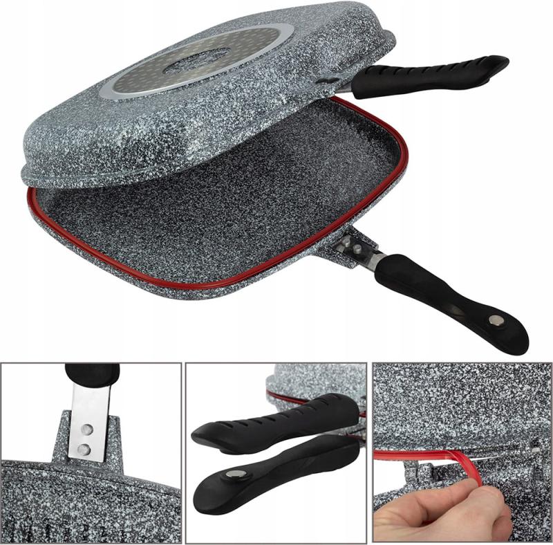 Сковорода-гриль Ofenbach Grill Pan двойная 32х24х7см с антипригарным покрытием NB-100516