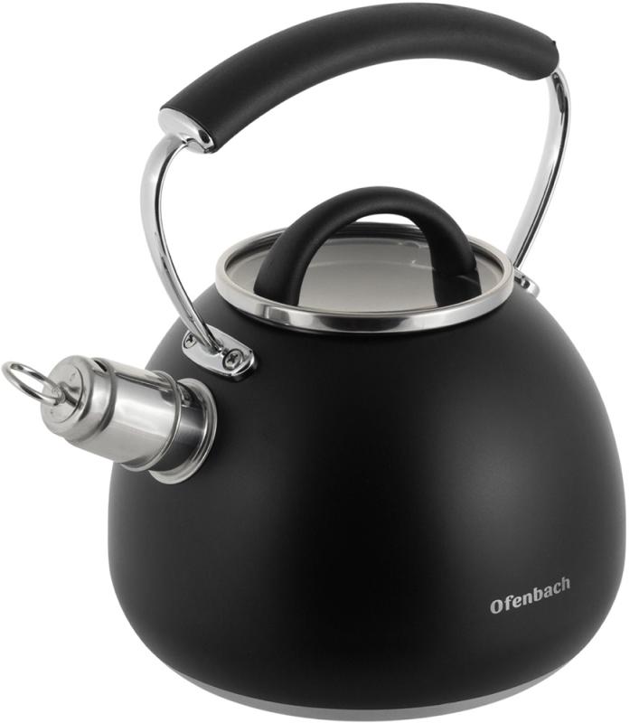 Чайник Ofenbach Magic Kettle 2.5л со свистком и стеклянной крышкой, черный NB-100311