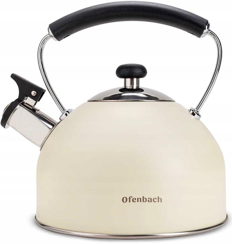 Чайник Ofenbach 2.2л нержавеющая сталь со свистком, бежевый матовый NB-100325