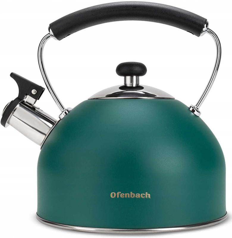 Чайник Ofenbach 2.2л нержавеющая сталь со свистком, зеленый матовый NB-100326
