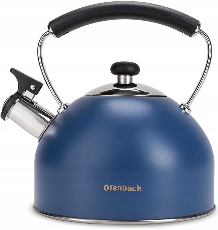 Чайник Ofenbach 2.2л нержавеющая сталь со свистком, синий матовый NB-100327