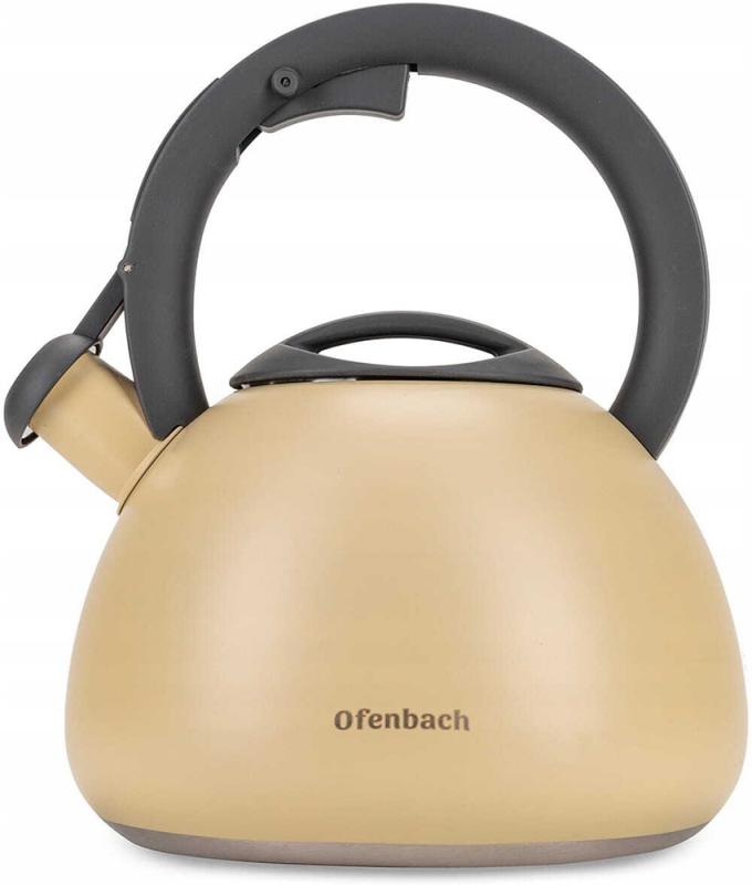 Чайник Ofenbach Beg 2.7л нержавеющая сталь, со свистком, бежевый матовый NB-100322