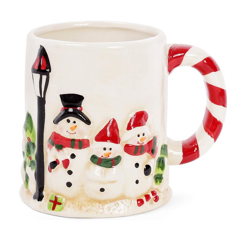 Set of 2 Ceramic Mugs "Snowman Trio" 525ml BD-827-832