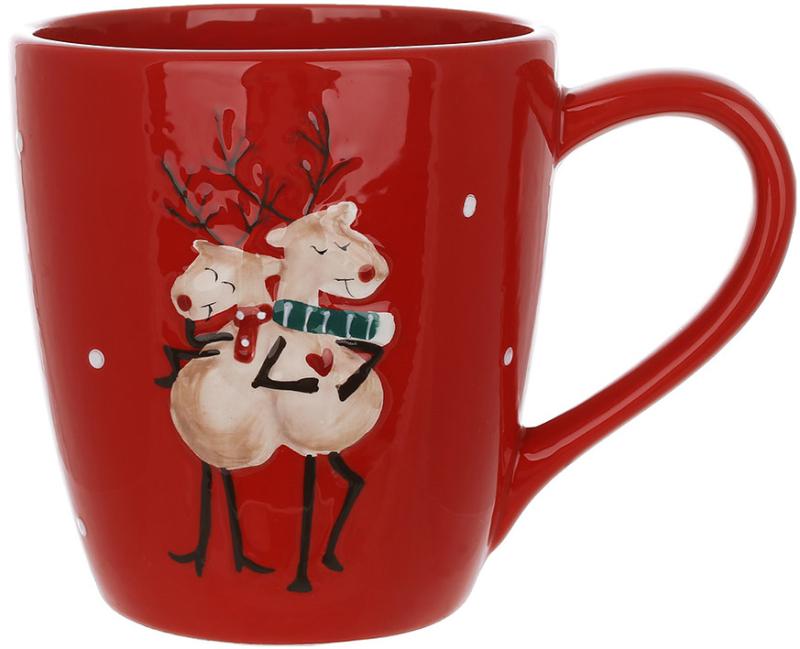 Ceramic mug "Deer in Love" 450ml, red BD-834-412