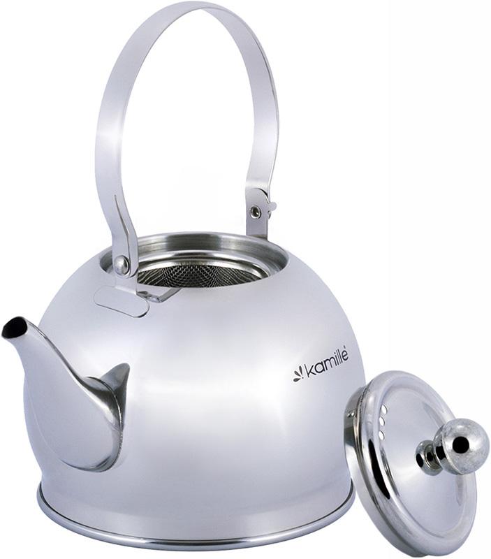 Kamille Persian Garden 1L Stainless Steel Kettle with Removable Strainer KM-1094