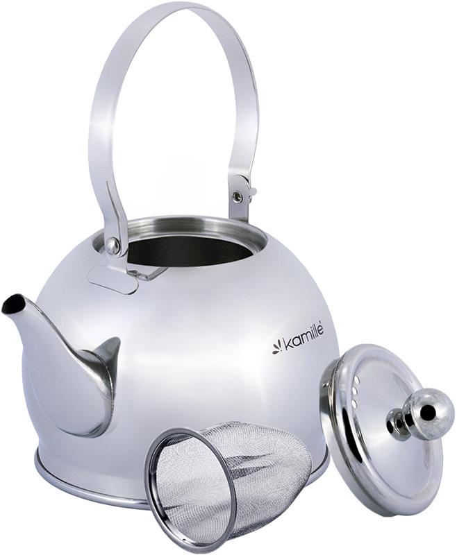 Kamille Persian Garden 1L Stainless Steel Kettle with Removable Strainer KM-1094