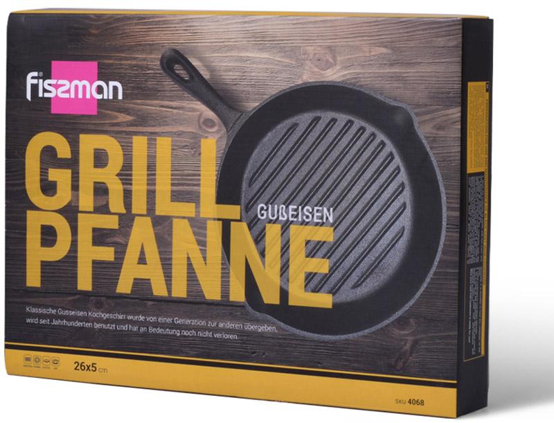 Fissman Naestved round grill pan 26x5cm, cast iron FN-4068