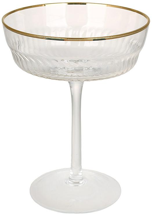 Set of 6 "Breeze" flutes for champagne 300ml, glass with a golden rim BD-992-317